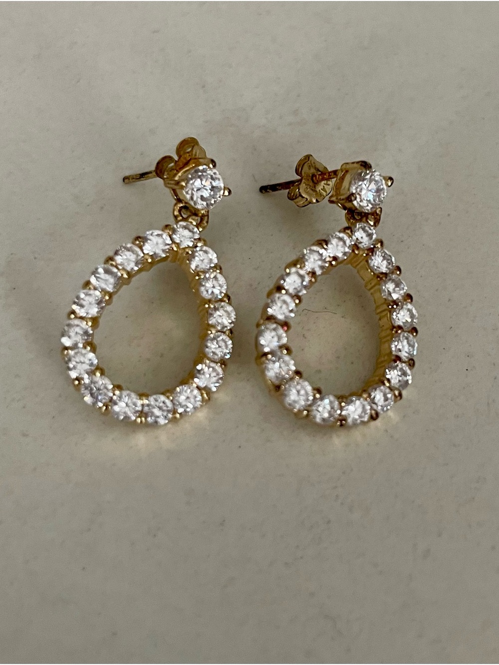 Gold Teardrop Drop Earrings